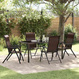 Garden Dining Set 5 pcs Brown Powder-Coated Steel 3379264