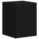 TV Cabinet Set Wall-mounted 4 pcs Black Engineered Wood 3409034