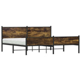 Metal Bed Frame without Mattress Smoked Oak 193x203 cm 3301389