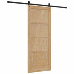 Sliding Door Manual Natural and black 83 x 202 cm 3333308