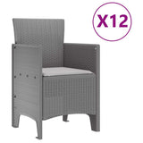 Garden Dining Set 13 pcs Light Grey Polt rattan 3378789