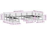 Outdoor Sofa Set 10 pcs White Solid Acacia Wood 3388258