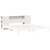 Headboard with Storage White 200 cm Solid Wood Pine 855619