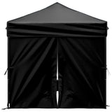 Folding Party Tent with Sidewalls Black 2x2 m 93504