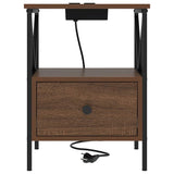 Bedside Cabinet Brown Oak 41.5 x 40.5 x 55 cm Engineered Wood 859558