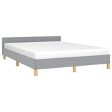 Bed Frame without Mattress Light Grey Full Fabric 347453