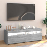 TV Cabinet with LED Lights Grey Sonoma 120x35x40 cm 815673