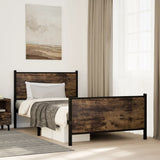 Metal Bed Frame without Mattress Smoked Oak 100x190 cm 4007679