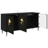 TV Cabinet BREMEN 102 x 33 x 51 cm Black Oak Engineered Wood 8007107