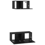 TV Cabinet Set 2 pcs Black Oak Engineered Wood 3393382