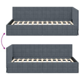 Corner Bed Frame with Headboard Dark grey 90 x 200 cm Velvet 42016389