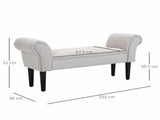 Small-sized Bed End Side Chaise Lounge Sofa Window Seat Arm Bench Wooden Leg Fabric Cover T3398P329490