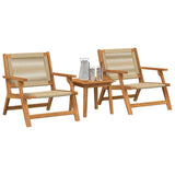 Garden Chairs with Table 3 pcs Beige Solid Acacia Wood 3214439