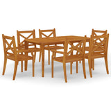 Garden Dining Set Brown Solid Acacia wood Large Seats Many 3058004