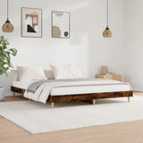 Bed Frame without Mattress Smoked Oak 200x200 cm Engineered Wood 832010