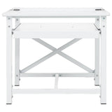 Washing Machine Pedestal with Pull-Out Shelf White 50449