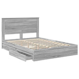 Storage Bed Grey Sonoma 140 x 200 cm Engineered Wood 3410248