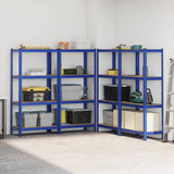 4-Layer Storage Shelves 4 pcs Blue Steel&Engineered Wood 3307581