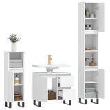 3 Piece Bathroom Furniture Set White Engineered Wood 3190229