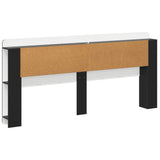 Headboard Cabinet with Storage Black Engineered Wood 8001292