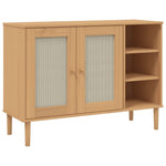 Sideboard SENJA Rattan Look Brown 112x40x80cm Solid Wood Pine 358028