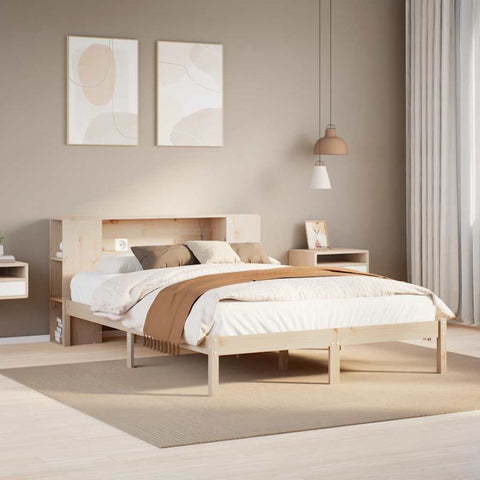 Bookcase Bed without Mattress 140x200 cm Solid Wood Pine 3321540