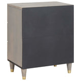 Bedside Cabinet Grey 50 x 33 x 62 cm Solid Mango Wood 4018781
