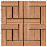 11 pcs Decking Tiles WPC 30x30 cm 1 sqm Teak Colour 45027