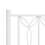 Metal Bed Frame without Mattress with Headboard White 180x200cm 376181