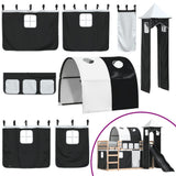 Bunk Bed without Mattress with Slide White and Black 90x190 cm Single 3284179