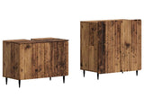 2 Piece Bathroom Cabinet Set ZWOLLE Old Wood Engineered Wood 3417601
