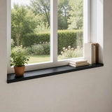 Window Sills 2 pcs Black 140 x 40 x 2 cm Solid Beech Wood 42048365