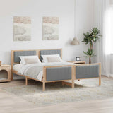 Bed frame Brown and light grey 160 x 200 cm Solid pine wood 3394308