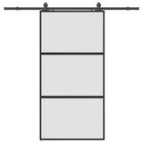 Sliding Door with Hardware Set Black 102.5x205 cm Tempered Glass 3375956