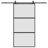 Sliding Door with Hardware Set Black 102,5x205 cm Tempered Glass 3375956