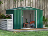7 x 4ft Metal Garden Shed, Outdoor Storage Tool House with Ventilation Slots, Foundation Kit and T3398P313534
