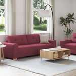 Sofa Set with Cushion 2 pcs Wine Red 221 x 78 x 80 cm Fabric 3324713