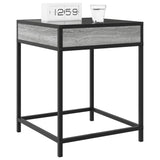 ZNTS Bedside Table with Infinity LED Grey Sonoma 40x40x51 cm 3284094