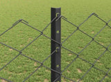 Chainlink Fence with Post 10 x 1.2 m PVC-Coated Steel Grey Mesh 3336269