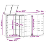 Wheelie Bin Storage for 3 Bins Anthracite 207x79x117 cm Steel 3279983