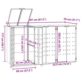 Wheelie Bin Storage for 3 Bins Anthracite 207x79x117 cm Steel 3279983