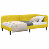 Corner Bed Frame with Headboard Yellow 90 x 190 cm Velvet 42016602