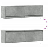 TV Wall Cabinet with LED Lights Concrete Grey 140x31x38 cm 852372