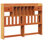 ZNTS Bookcase Bed without Mattress Wax Brown 140x190cm Solid Wood Pine 3308896