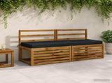 2-Piece Bench Cushions SOEST 100% Polyester Dark Blue 950253