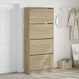 Shoe Cabinet with 4 Flip-Drawers Sonoma Oak 80x34x187.5 cm 3214380