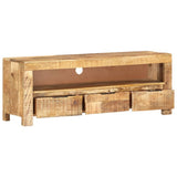 TV Cabinet 110x30x40 cm Rough Mango Wood 338026