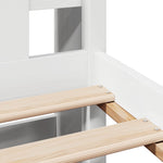 ZNTS Bookcase Bed without Mattress White 100x200 cm Solid Wood Pine 3322338