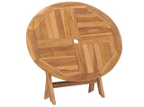Folding Garden Table Natural 90 x 75 cm Solid Teak Wood 42042410