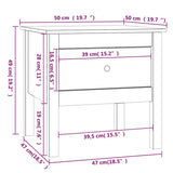 Side Table White 50x50x49 cm Solid Wood Pine 813796